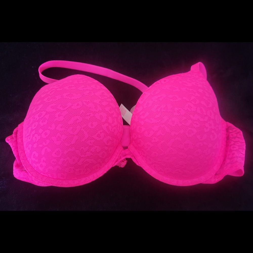 Victoria's Secret Neon Pink Lace Bra